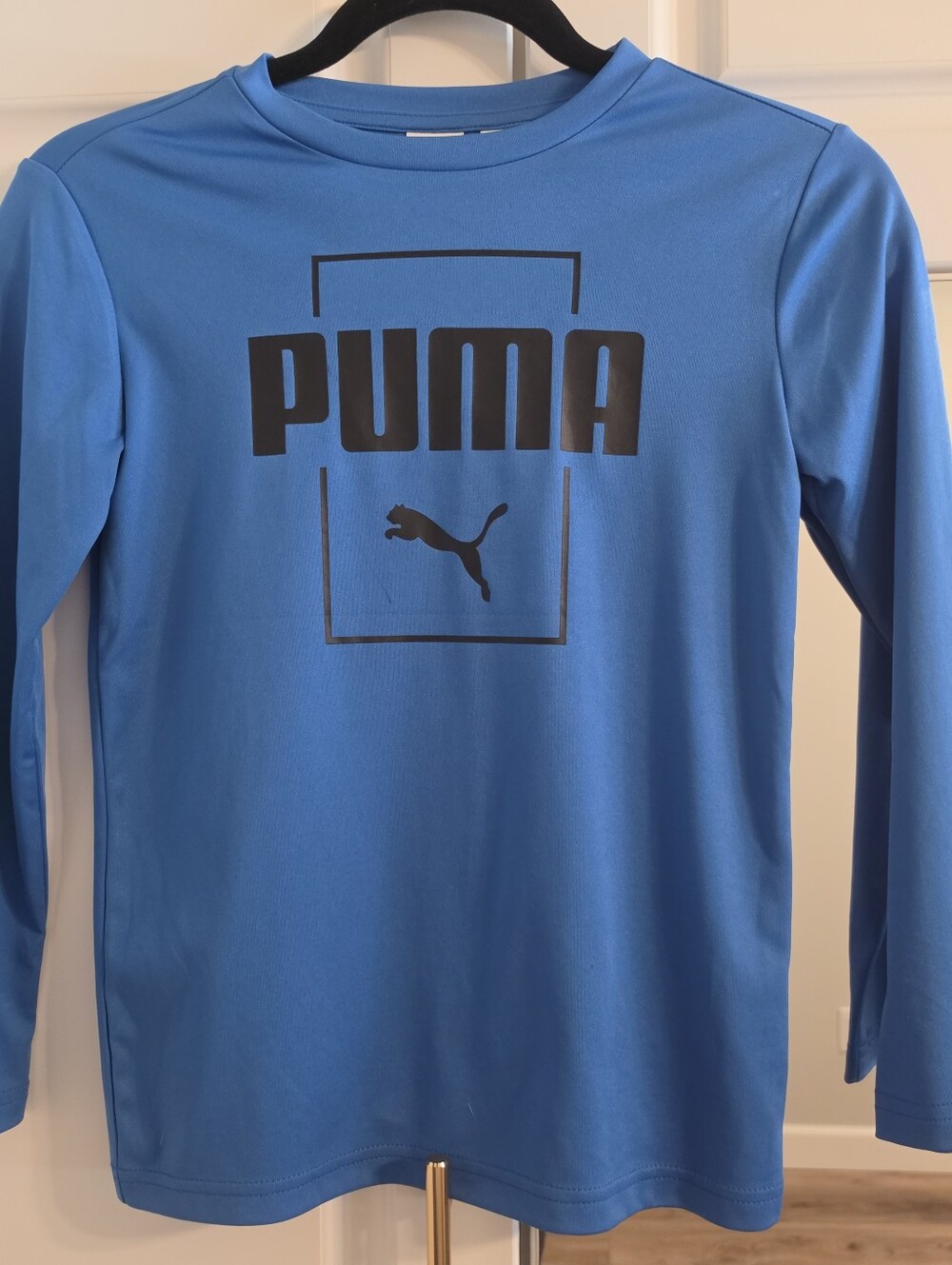 Boy's Puma Blue Long Sleeve Logo Tee Size S